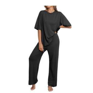 Lounge Sets for Women Knit Short Sleeve Tops and Long Pants Soft